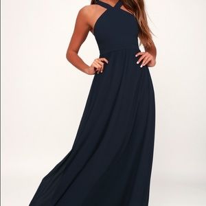 Air of Romance Navy Blue Maxi Dress